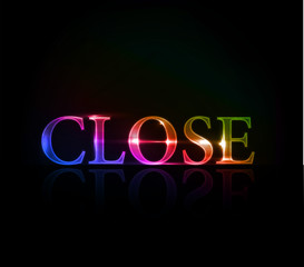 Close colorful text