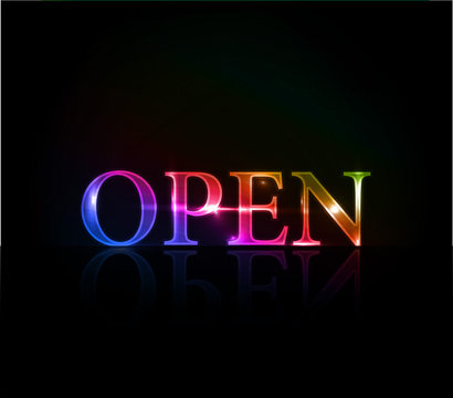 open colorful text