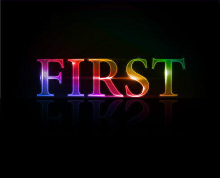 First colorful text
