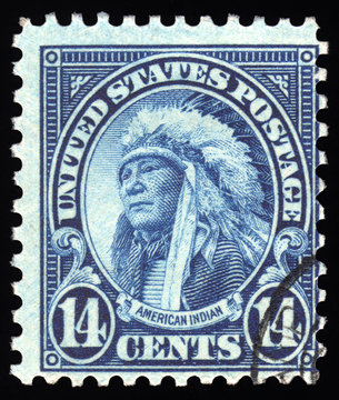 USA vintage postage stamp American Indian
