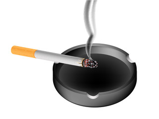smoky cigarette and ashtray