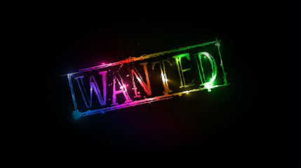 wanted grunge colorful text