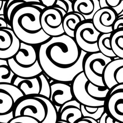 Seamless vector black and white spiral pattern - 31791577