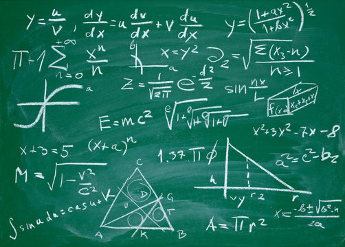 math formulas on school blackboard education