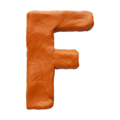 Colour plasticine letter isolated on a white background