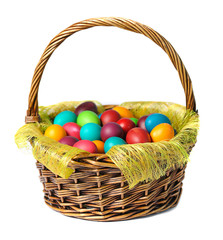 Easter eggs in basket