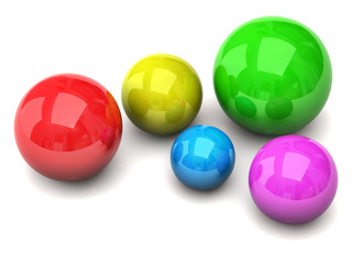 Colorful balls isolated on white background