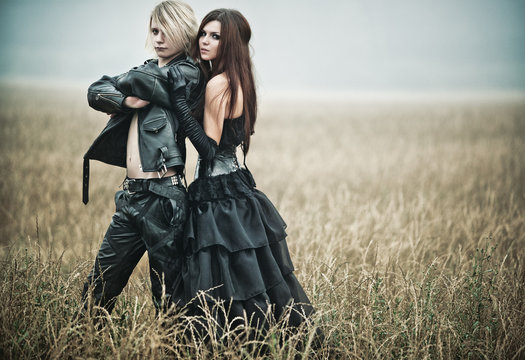 Young Goth Couple Portrait