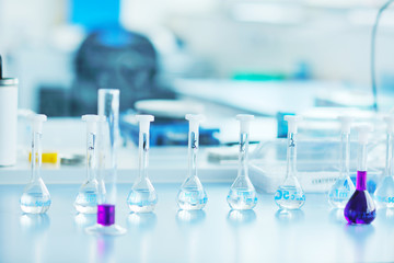 test tubes in bright modern labaratory