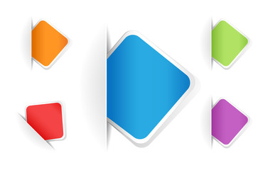 Vector multicolored rounded square notes
