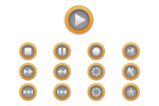 Boutons de lecteurs vid&eacute;o et musique
