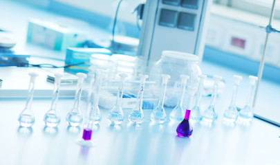 test tubes in bright modern labaratory