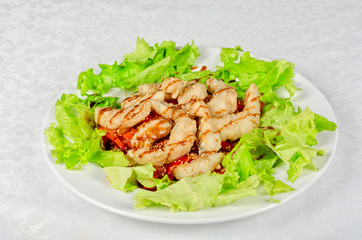 Dish of roasted filet pikeperch