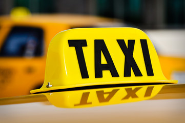 Taxi Sign Close Up
