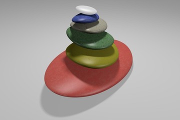 Color pebble stack