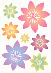 Stock Vector Illustration: Flower set