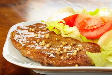 Grilled Steak with Salad