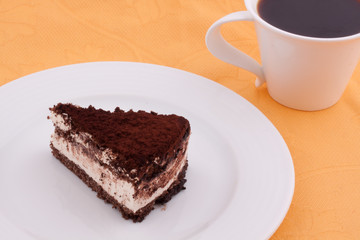 a slice of tiramisu cake