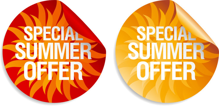 Special summer offer stickers.