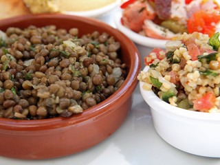 Tapas : Salade de lentilles et Taboulé