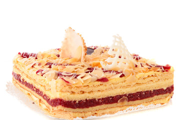 crimson puff pie, isolated.