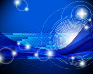 eps10 abstract blue card, vector background