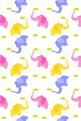 Seamless cute elephant background