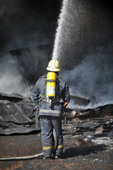 firefighter in action