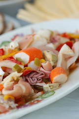 appetizing seafood salad on a plate