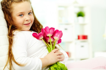 Girl with flowers