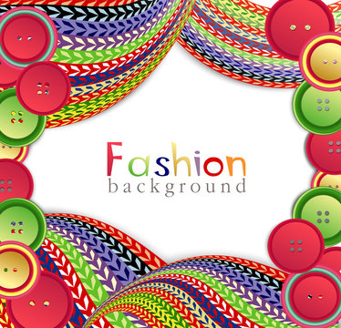fashion background with knitting and buttons