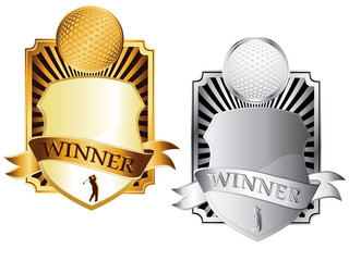 two golf emblems vector