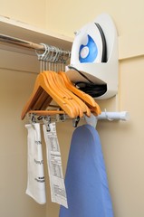 Interior of clothes rack