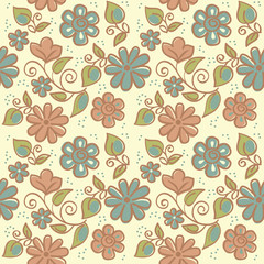 Fototapeta na wymiar Floral ornament. Vector illustration of summer background