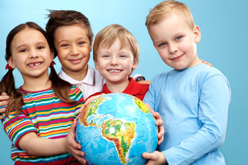 Children with globe