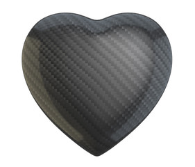 Carbon fiber heart shape isolated