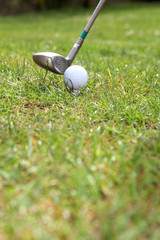 Closeup on golf tee