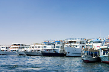 The white yacht in the sea