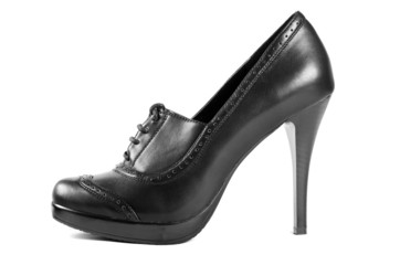 Black female shoes  isolated on white