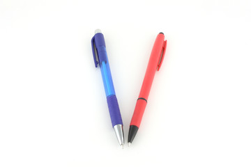 Blue and red pens