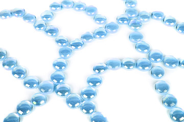abstract background with pattern of blue glass balls, isolated