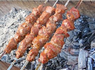delicious meat food in metal box, national food  picnic, cooking