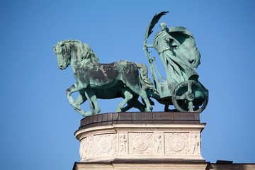 Statue on Hero square, Budapest