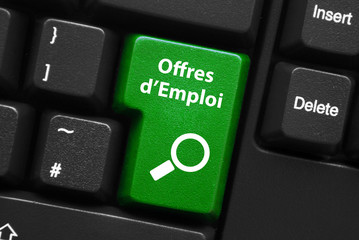 Touche OFFRES D’EMPLOI (recherche candidature carrières bouton)