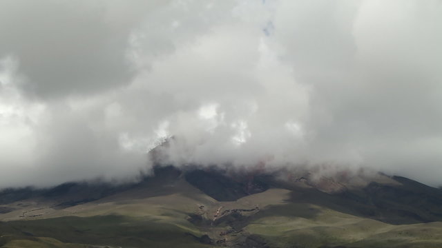 Time lapse Cotopaxi National Park in Ecuador