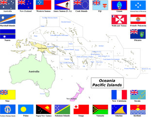 Oceania - mappe e bandiere