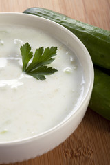 Fresh yogurt and Cucumber soup