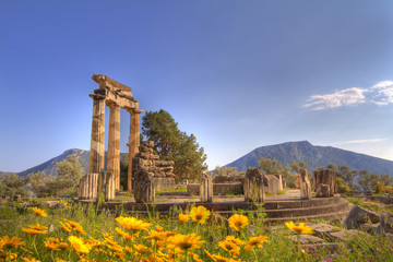 The tholos of the sanctuary of Athena Pronaia at Delphi - obrazy, fototapety, plakaty
