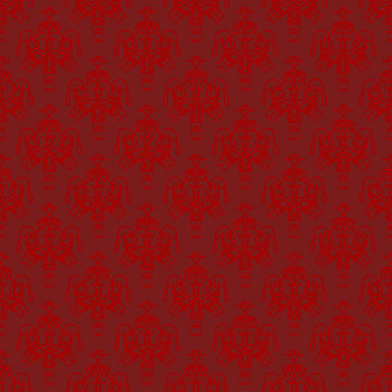 Maroon And Red Damask Seamless Pattern