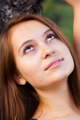 portrait of a beautiful young woman outdoor